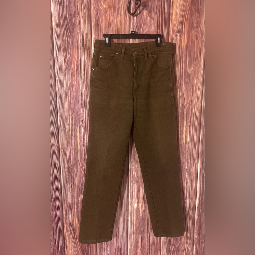 Vintage Lands' End Men's Dark Brown Straight Jeans Square Rigger Casual Mens